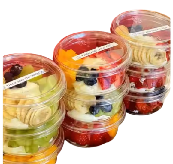 Round Fruit Dessert Cup Labeling